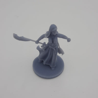 Figurine miniature - Alice Zombicide - Combattante - JDR - DnD - Gris/Non peint - Résine/PLA