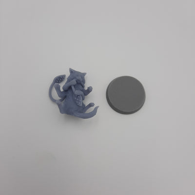 Figurine miniature - Bébé Bête Éclipsante- DnD - Gris/non peint – Résine/PLA