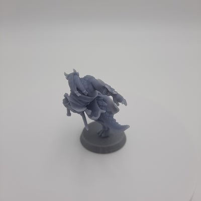 Figurine miniature - Hommes-Dragons - Dragonfolks - DnD - Gris / Non peint