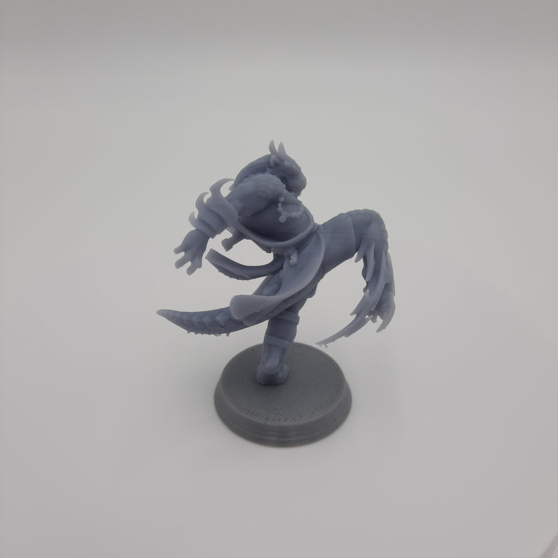 Figurine miniature - Hommes-Dragons - Dragonfolks - DnD - Gris / Non peint