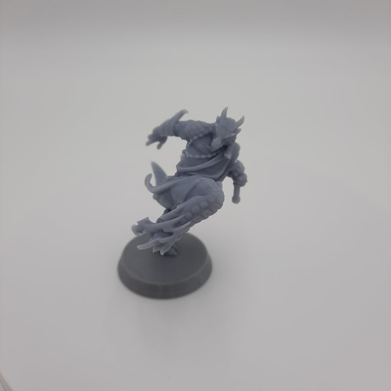 Figurine miniature - Hommes-Dragons - Dragonfolks - DnD - Gris / Non peint