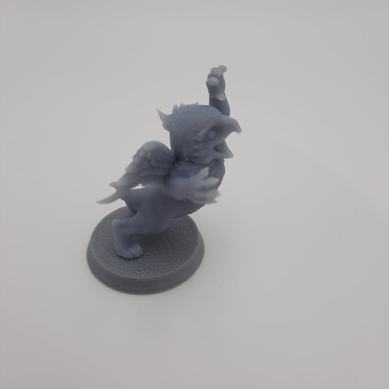 Figurine miniature - Bébé Griffon - DnD - Gris/Non peint – Résine/PLA