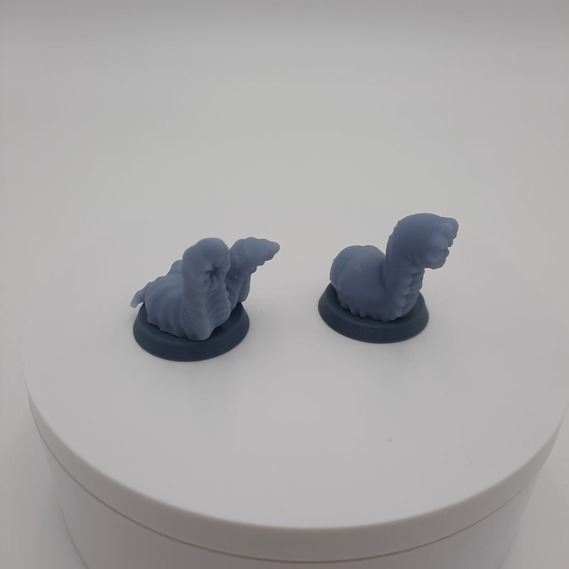 Figurine miniature - Sangsues simple et double - DnD - Gris/Non peint