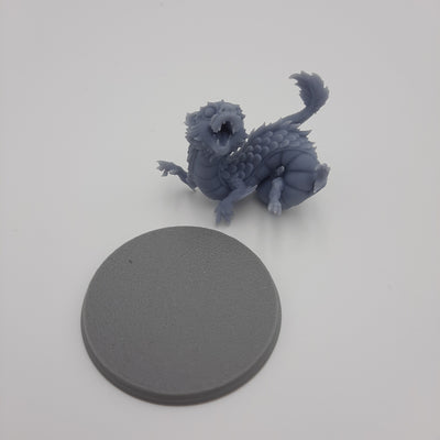 Figurine miniature - Bébé Dragon - DnD - Gris/non peint