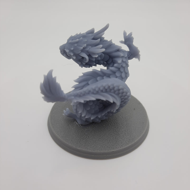 Figurine miniature - Bébé Dragon - DnD - Gris/non peint