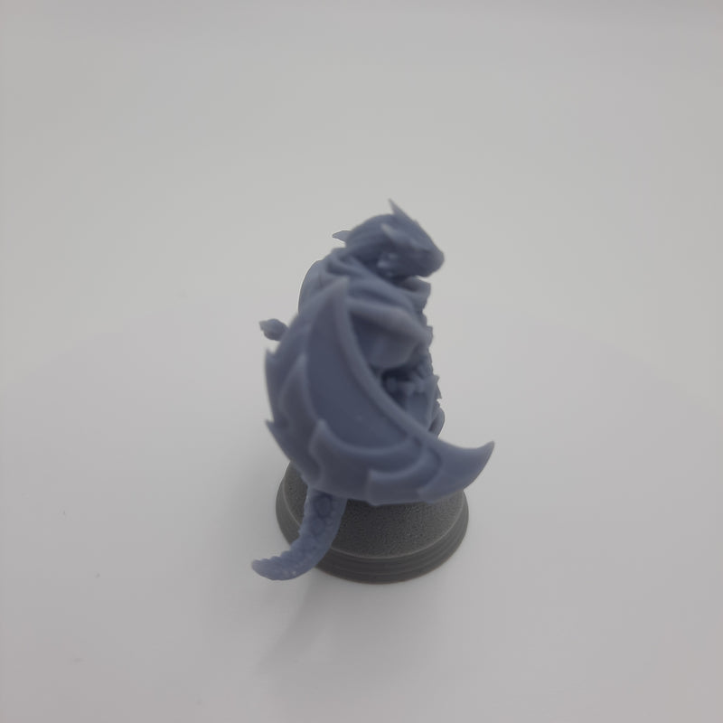 Figurine miniature - Hommes-Dragons - Dragonfolks - DnD - Gris / Non peint