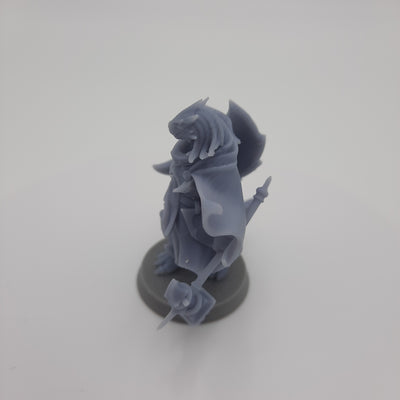 Figurine miniature - Hommes-Dragons - Dragonfolks - DnD - Gris / Non peint