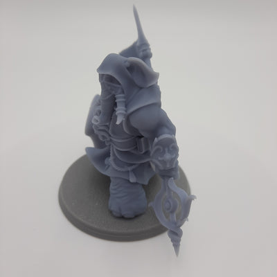 Figurine miniature - Hommes-Éléphants - Elephantfolks - (8 classes différentes) - DnD - Gris/Non peint