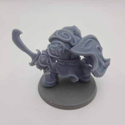 Figurine miniature - Hommes-Éléphants - Elephantfolks - (8 classes différentes) - DnD - Gris/Non peint