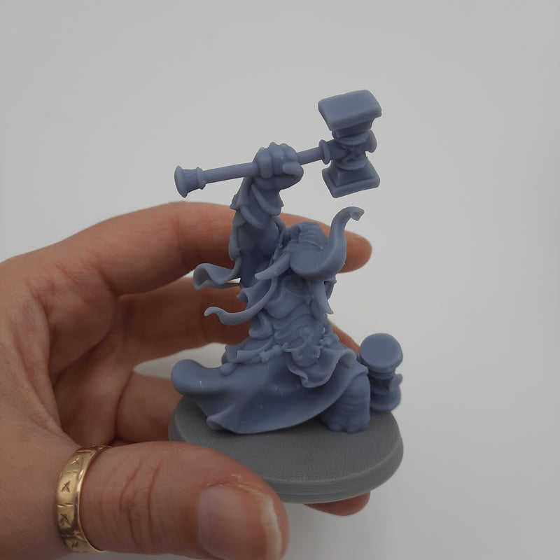 Figurine miniature - Hommes-Éléphants - Elephantfolks - (8 classes différentes) - DnD - Gris/Non peint
