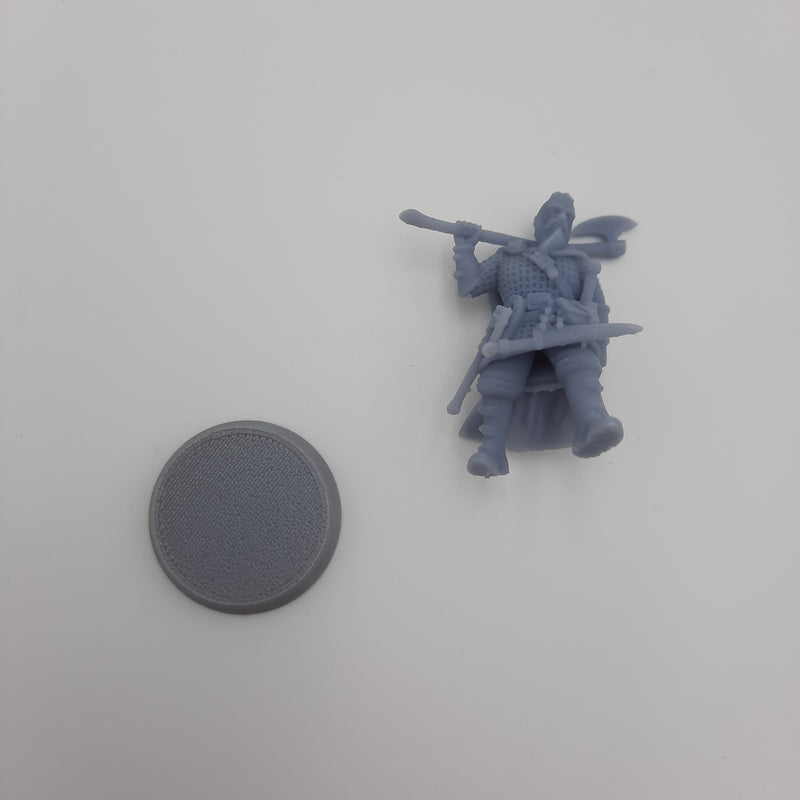 Miniature figurine - Bjorn the Blacksmith - Viking Warrior - DnD - Fate of the Norns - Grey/Unpainted