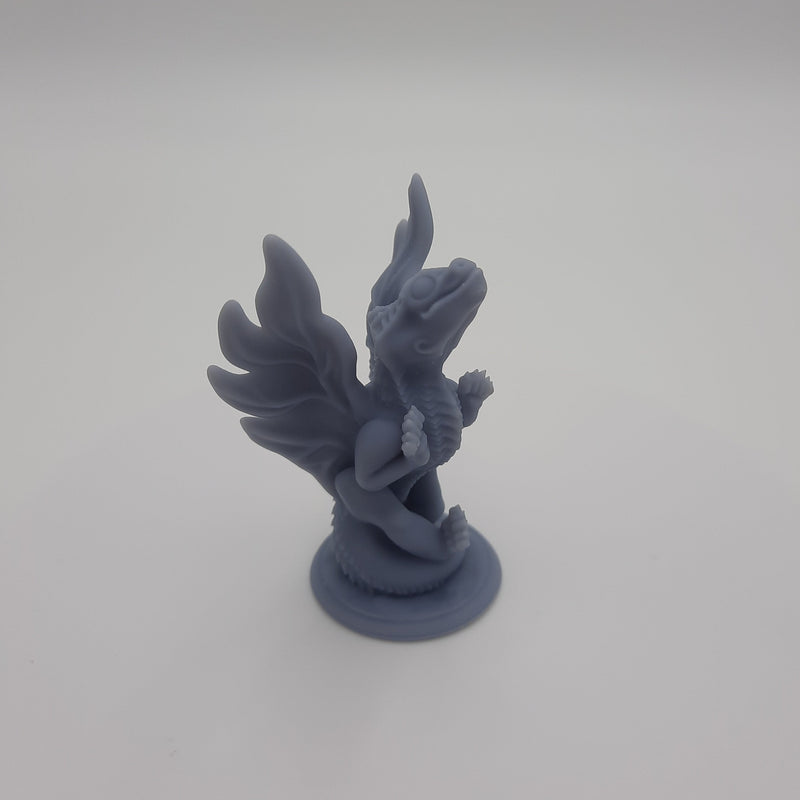 Figurine miniature - Dragon, bébé - DnD - Gris/Non peint