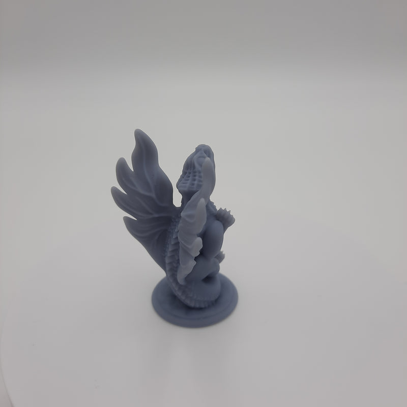 Figurine miniature - Dragon, bébé - DnD - Gris/Non peint