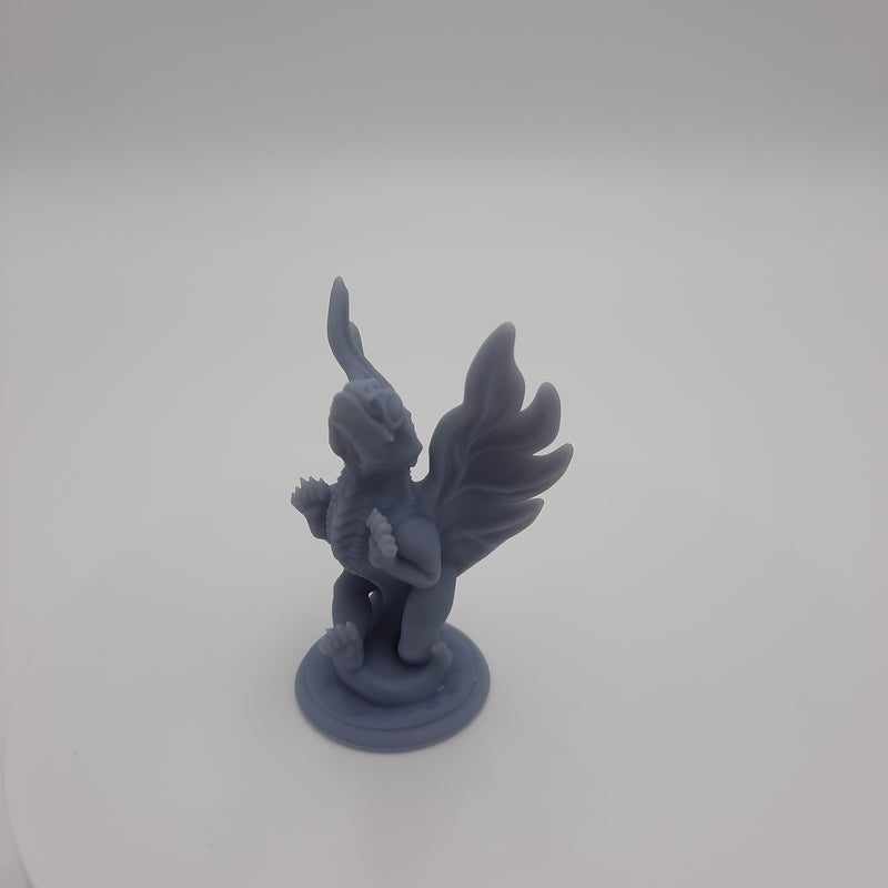 Figurine miniature - Dragon, bébé - DnD - Gris/Non peint