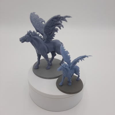 Figurine miniature - Pégase (Pegasus) -  DnD - Gris/Non peint