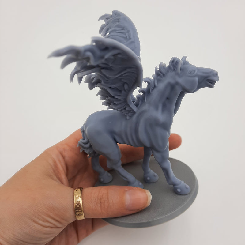 Figurine miniature - Pégase (Pegasus) -  DnD - Gris/Non peint