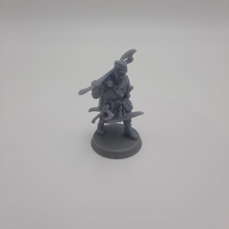 Miniature figurine - Bjorn the Blacksmith - Viking Warrior - DnD - Fate of the Norns - Grey/Unpainted