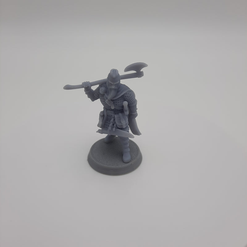 Miniature figurine - Bjorn the Blacksmith - Viking Warrior - DnD - Fate of the Norns - Grey/Unpainted