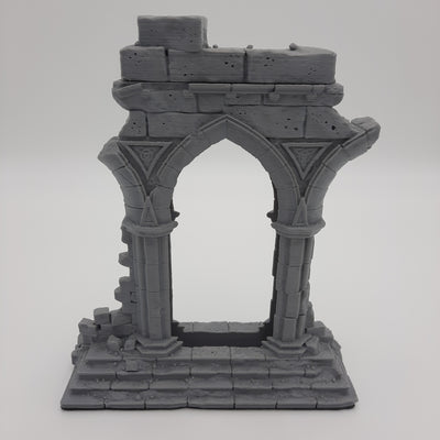 Décors miniature - Portail - Arche en ruine - DnD - Portal - Gris/Non peint