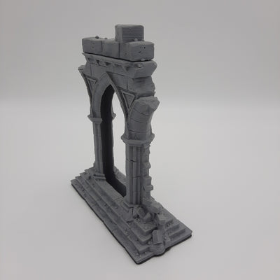 Décors miniature - Portail - Arche en ruine - DnD - Portal - Gris/Non peint