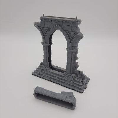 Décors miniature - Portail - Arche en ruine - DnD - Portal - Gris/Non peint