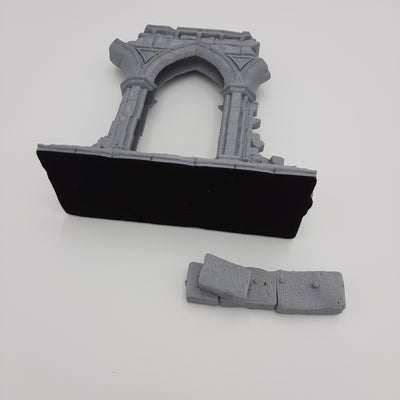 Décors miniature - Portail - Arche en ruine - DnD - Portal - Gris/Non peint