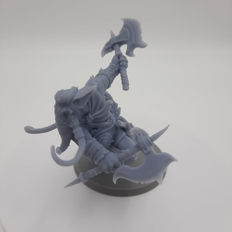 Figurine miniature - Hommes-Éléphants - Elephantfolks - (8 classes différentes) - DnD - Gris/Non peint