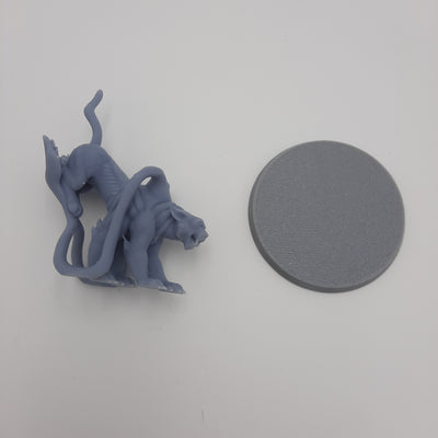 Figurine miniature - Bête éclipsante attaquante (Displacer Beast) - DnD - Gris/Non peint