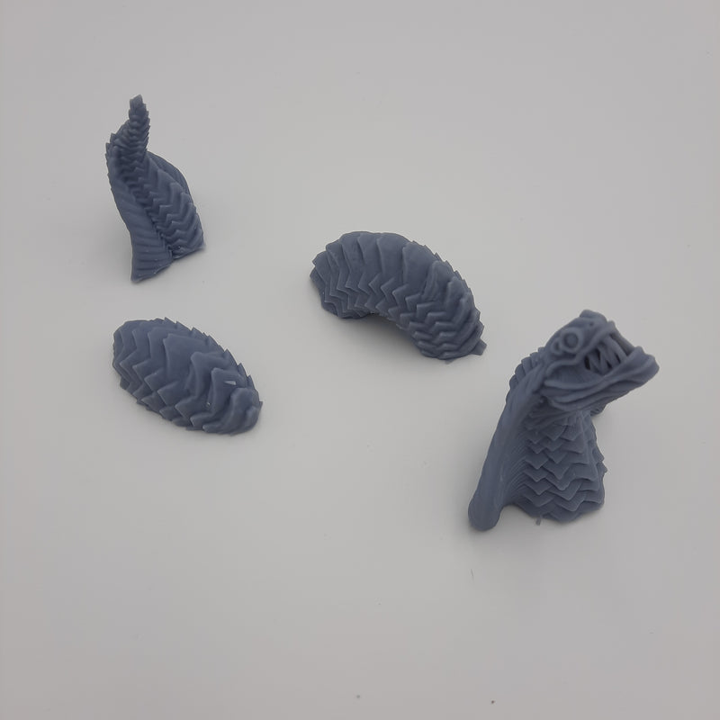 Figurine miniature - Serpent de Mer - DnD - gris/non peint