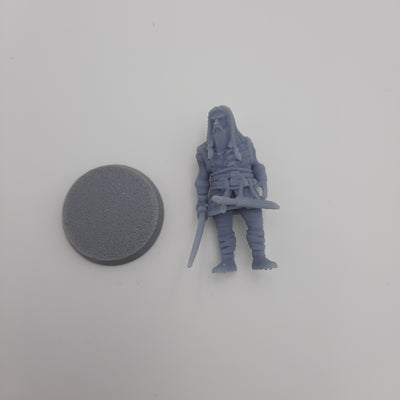 Figurine miniature viking - Sven le Skald - Guerrier Viking -Fate of the Norns - Gris/Non peint