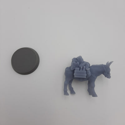 Figurine miniature - Mules (lot de 4 différentes) - DnD - Gris/Non peint