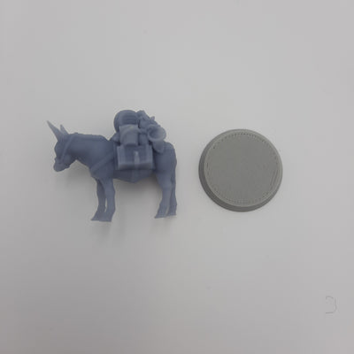 Figurine miniature - Mules (lot de 4 différentes) - DnD - Gris/Non peint