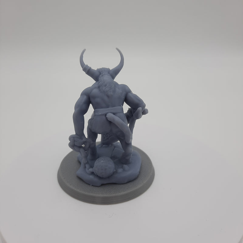 Figurine miniature - Minotaure (Minotaur) - DnD - Gris/Non peint