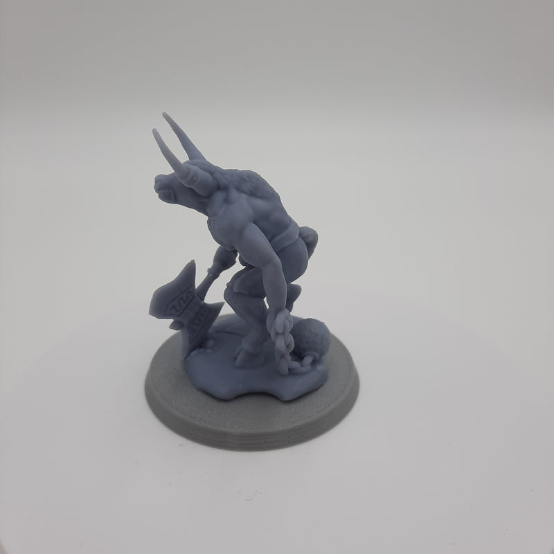 Figurine miniature - Minotaure (Minotaur) - DnD - Gris/Non peint