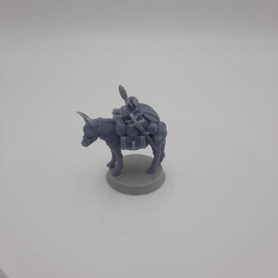 Figurine miniature - Mules (lot de 4 différentes) - DnD - Gris/Non peint