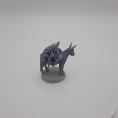 Figurine miniature - Mules (lot de 4 différentes) - DnD - Gris/Non peint