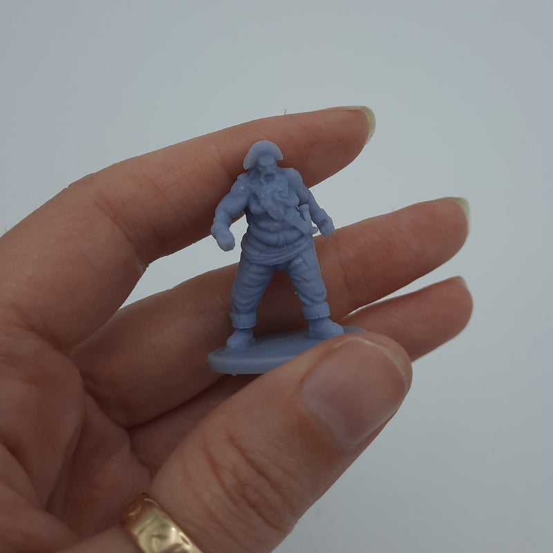 Figurine miniature - Pirate Zombie Audacieux - DnD - Gris/Non peint
