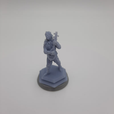 Figurine miniature - Barde elfe - DnD - Gris/Non peint – Résine/PLA