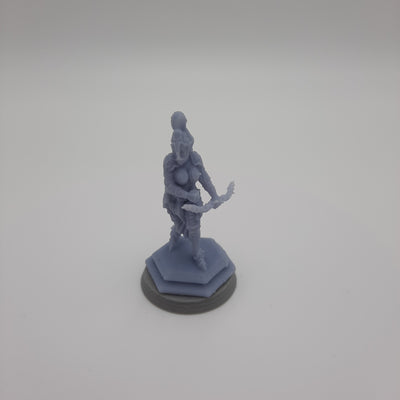Figurine miniature - Archère Haut Elfe - Gris/Non peint - DnD - Résine/PLA