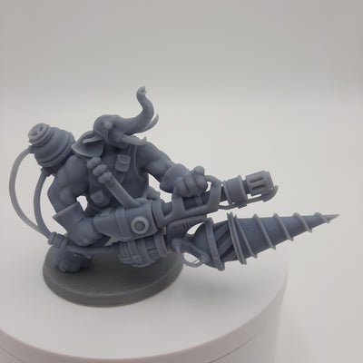 Figurine miniature - Hommes-Éléphants - Elephantfolks - (8 classes différentes) - DnD - Gris/Non peint