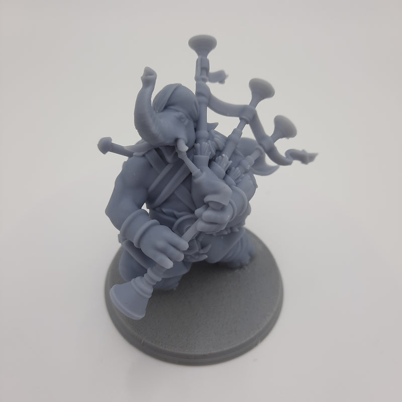 Figurine miniature - Hommes-Éléphants - Elephantfolks - (8 classes différentes) - DnD - Gris/Non peint