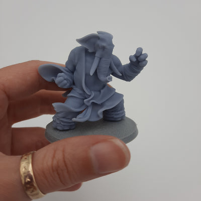Figurine miniature - Hommes-Éléphants - Elephantfolks - (8 classes différentes) - DnD - Gris/Non peint