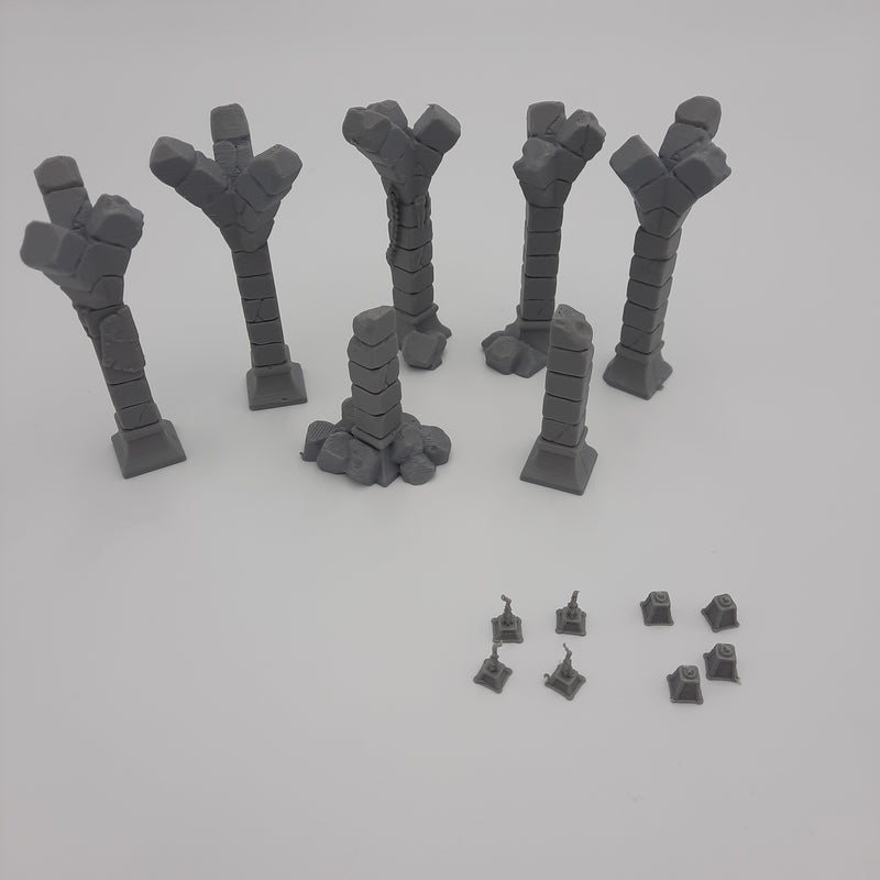 Ruined Columns (15 pieces) - Grey/Unpainted