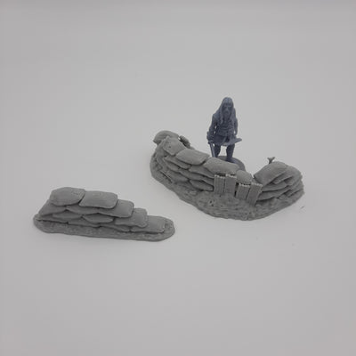 Décors miniature - Sacs de sable (2 barricades) - DnD - Fate of the Norns - Warhammer - Gris/Non peint