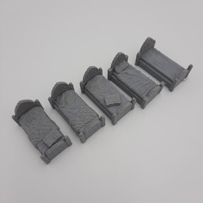 Beds (5 different, 3 sizes available) - Grey/Unpainted