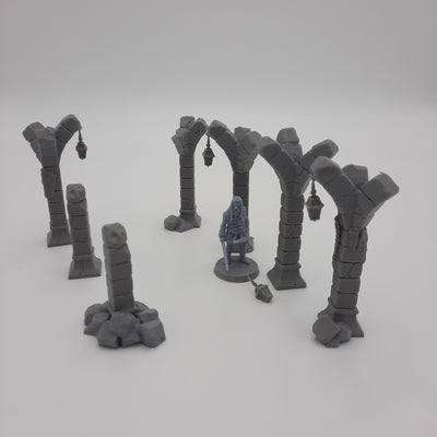 Ruined Columns (15 pieces) - Grey/Unpainted