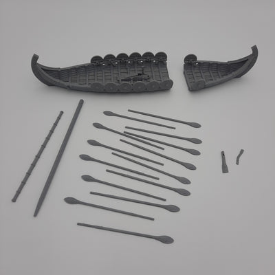 Miniature Scenery - Snekkja - Viking boat (20 pieces) - DnD- Fate of the Norns - Grey/unpainted