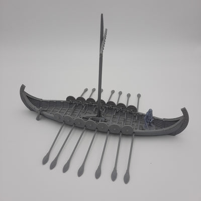 Miniature Scenery - Snekkja - Viking boat (20 pieces) - DnD- Fate of the Norns - Grey/unpainted