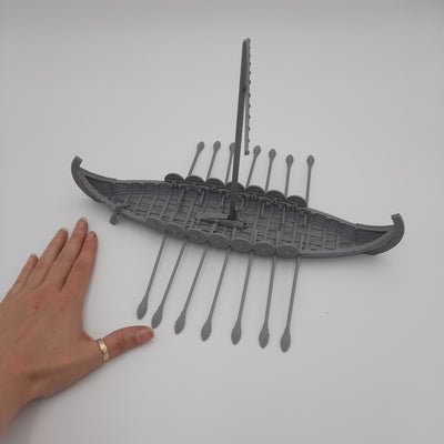 Miniature Scenery - Snekkja - Viking boat (20 pieces) - DnD- Fate of the Norns - Grey/unpainted