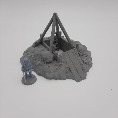 Miniature Scenery - Mine - Viking - DnD - Fate of the Norns - Grey/unpainted